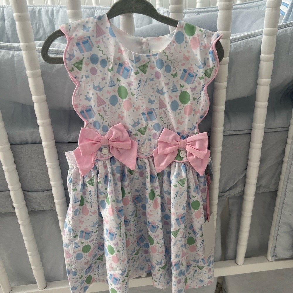 Charming Pink and White Kids Dress